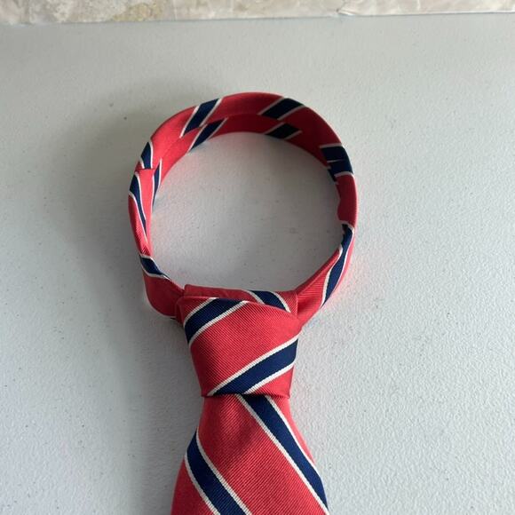 Brooks Brothers Makers Men's Necktie 56" Red/Navy Stripes 100% Silk - Picture 2 of 9